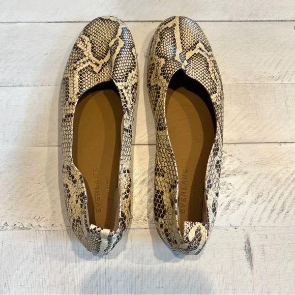 Everlane The Day Glove Snakeskin Patterned Ballet Flats Made in Italy Size 8 - Picture 2 of 10